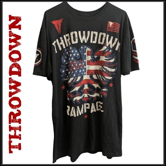 Vintage Affliction THROWDOWN Quinton "Rampage" Jackson UFC Walkout Shirt Men XL - Picture 1 of 5